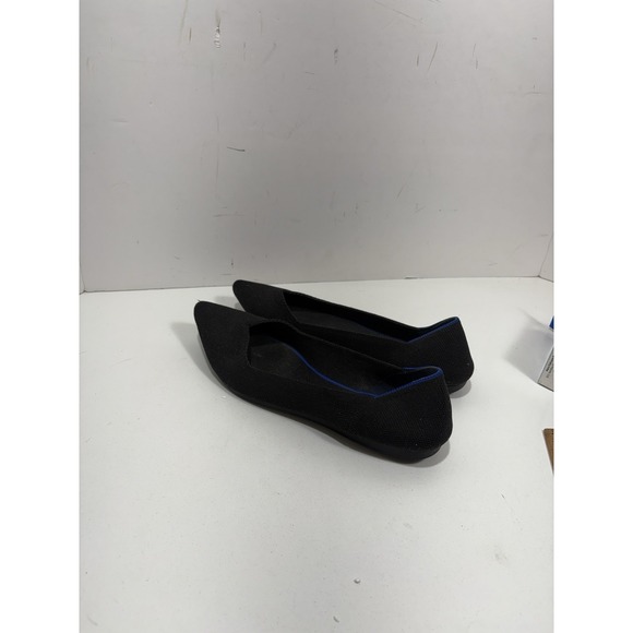 Rothys Womens The Point Flat Size 8 Black Knit Slip On Ballet Shoe Washable - Picture 4 of 8
